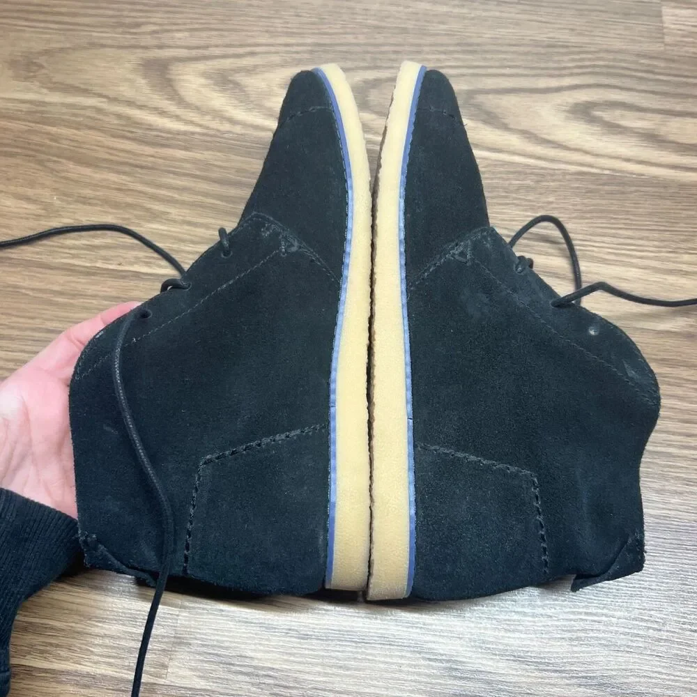 Toms Womens Mateo Chukka Ankle Booties‎ Size 7.5M Black Suede Gum Sole